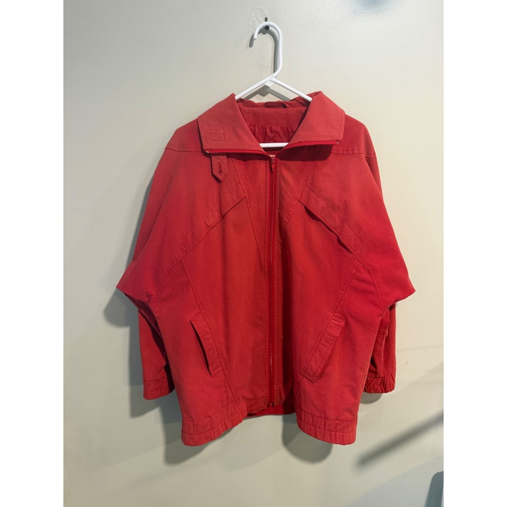 Starting Point Vintage Red Full Zip Windbreaker Jacket Sleeve Mens Medium